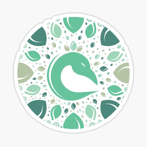 Circular Peacock Symbol Sticker