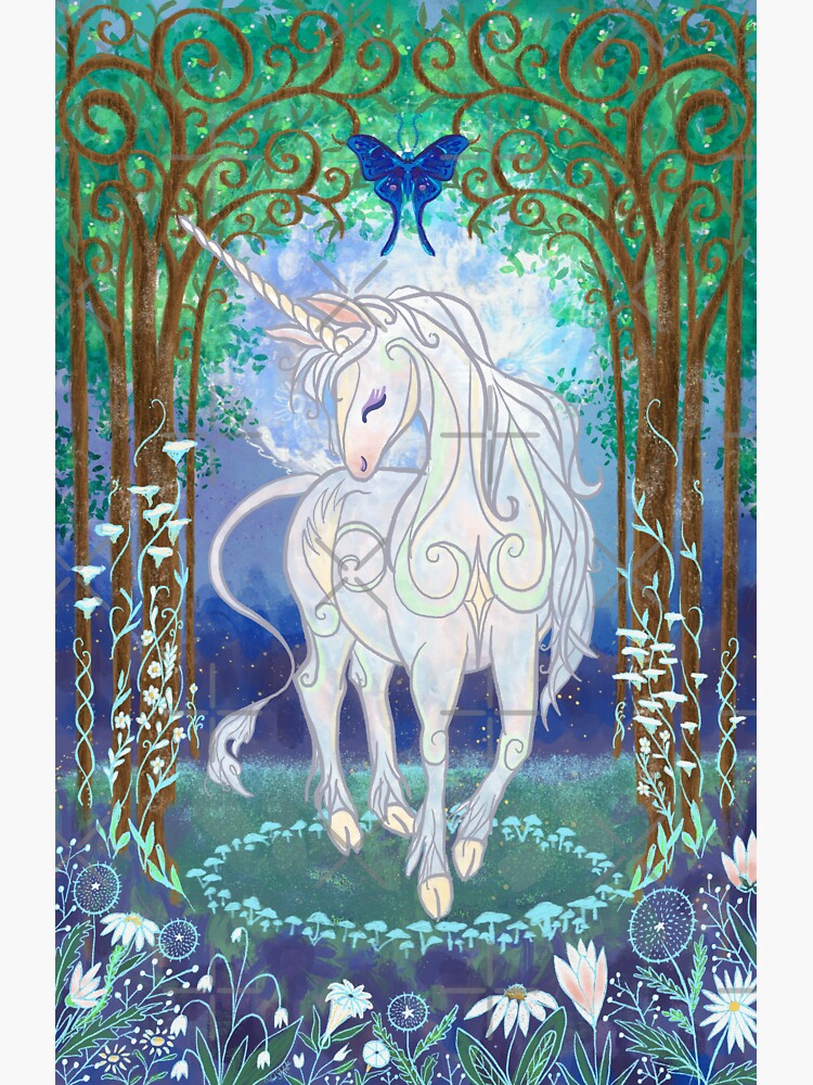 Thumbnail 3 of 3, Sticker, The Last Unicorn designed and sold by tinaschofield.