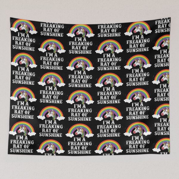 Item preview, Funny I'm a Freaking Ray of Sunshine Unicorn Rainbow Theme Girls designed and sold by optimumaffiliat.