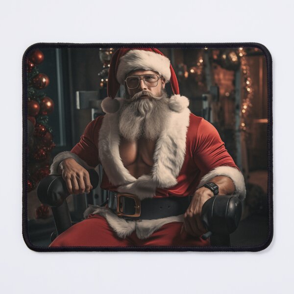 Item preview, Muscular Bodybuilder Santa designed and sold by graphicsbylucym.
