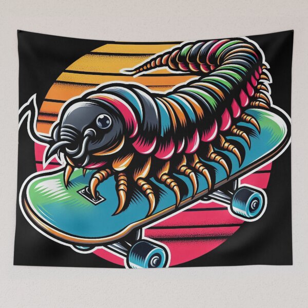 Item preview, centipede on a skateboard designed and sold by MiroArtAbstra.