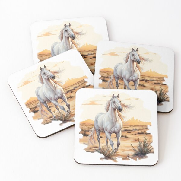 Item preview, Majestic Arabian - Horse in Desert Landscape drawing cartoon designed and sold by janedewaard.