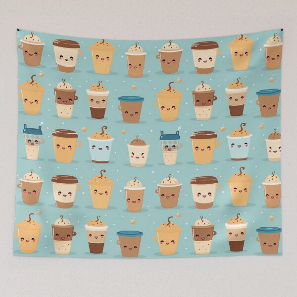Item preview, Seamless pattern Hot coffee cartoon design. designed and sold by Whiteblueshop.