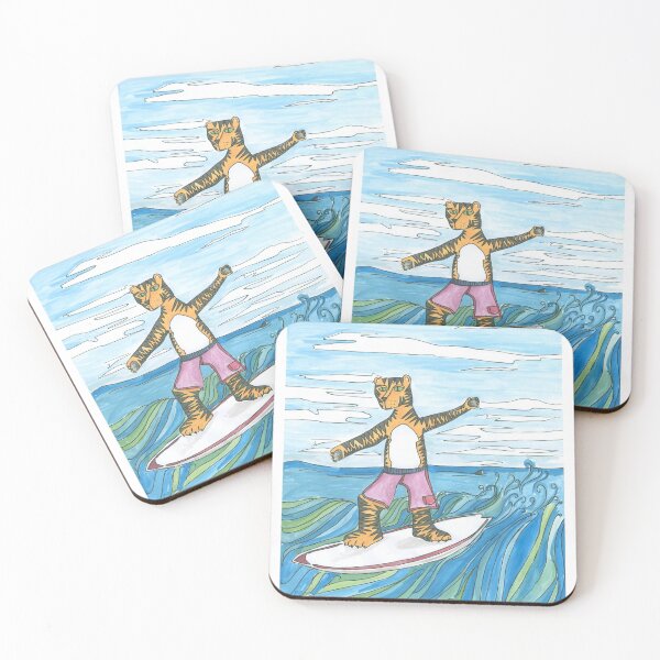 Item preview, Surfing TIger designed and sold by Sarahlovellart.