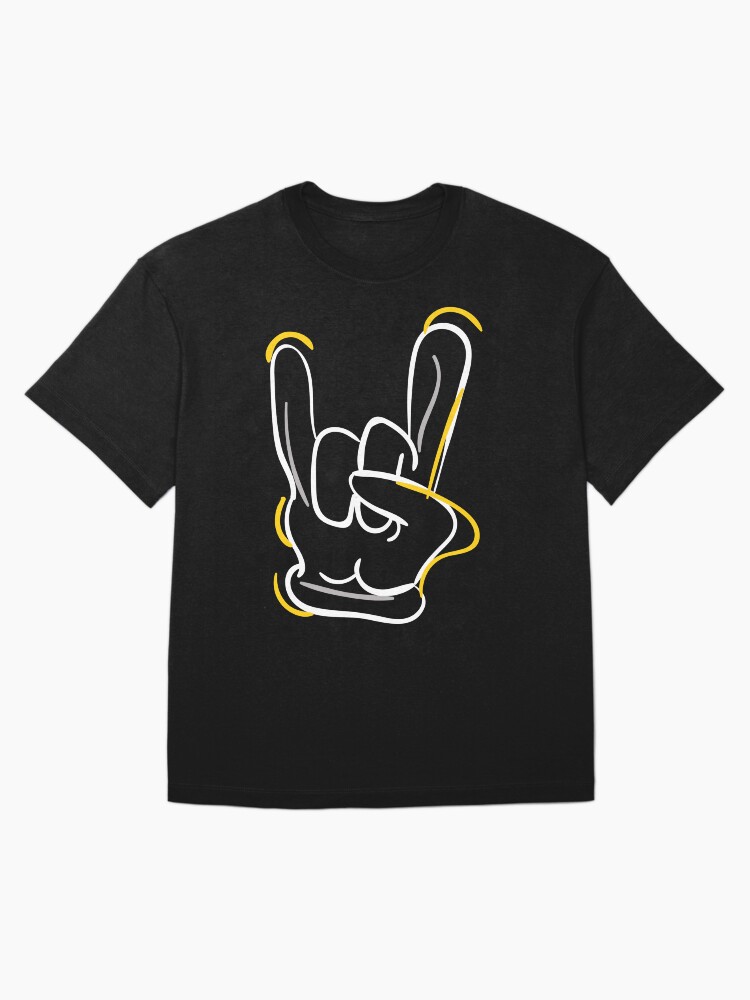 Thumbnail 3 of 7, Oversized T-Shirt, Horn Rocking Hand - Fuzz Rocker white designed and sold by taste-with-it.