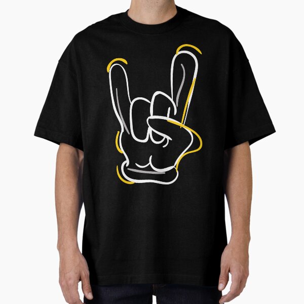 Horn Rocking Hand - Fuzz Rocker white Oversized T-Shirt