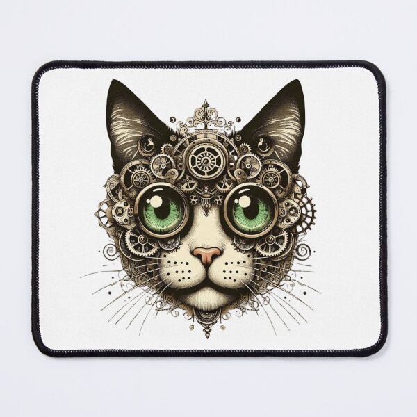 Item preview, Vintage Steampunk Cat Face designed and sold by HeadTurningArt.
