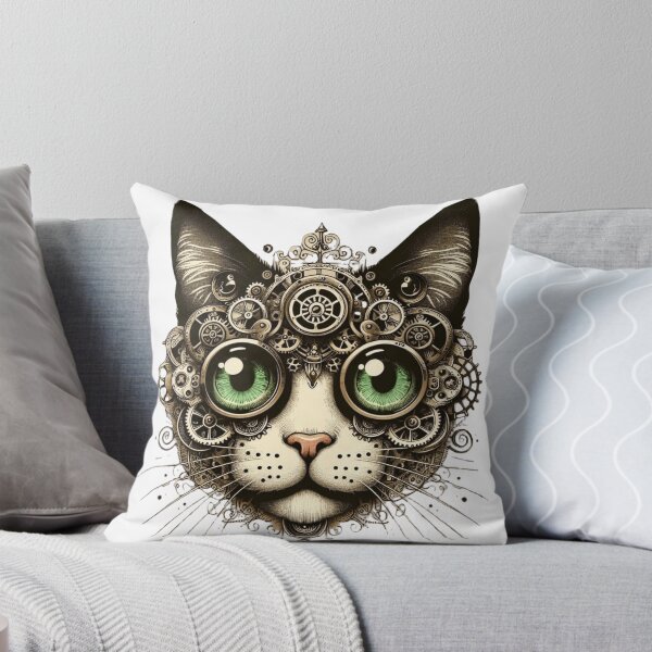 Item preview, Vintage Steampunk Cat Face designed and sold by HeadTurningArt.
