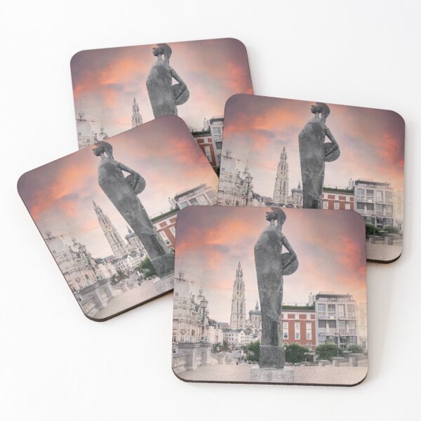 Item preview, Minerva Statue on cobblestone bridge in Antwerp City designed and sold by CameliaC.