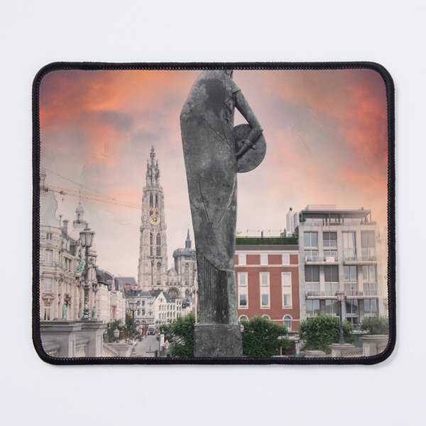 Item preview, Minerva Statue on cobblestone bridge in Antwerp City designed and sold by CameliaC.
