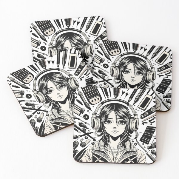Item preview, pencil style, listening to music designed and sold by NotesForMusic.