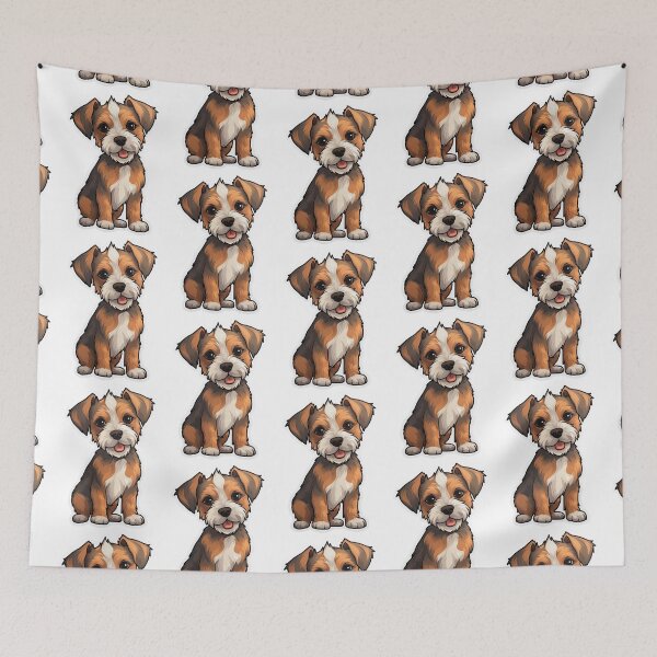 Item preview, Whimsical Terrier Bliss - Happy Cartoon Dog Sitting designed and sold by PureGlee.