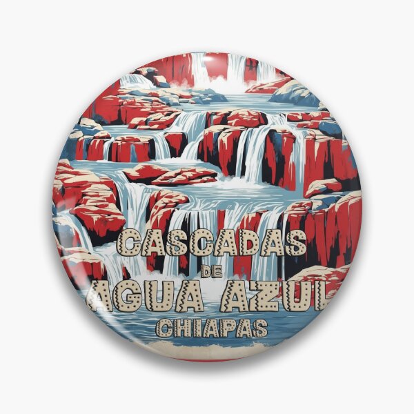 Item preview, Cascadas de Agua Azul Chiapas Mexico Vintage Poster designed and sold by TravelersGems.