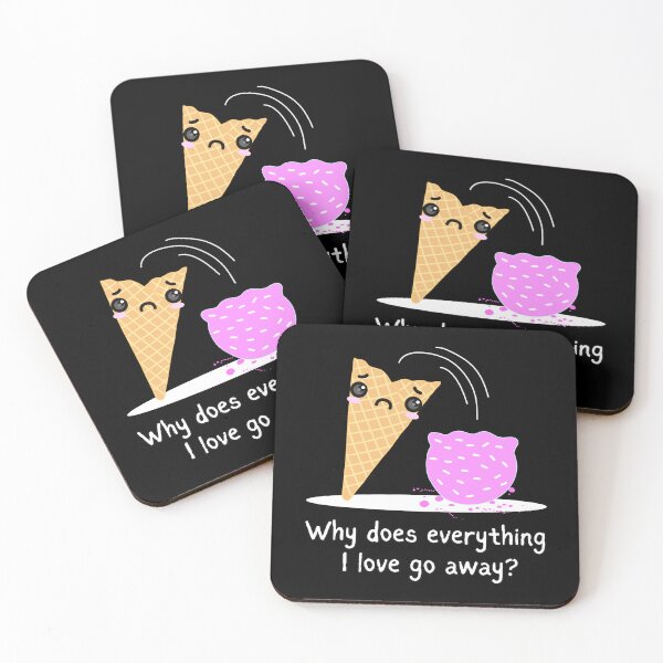 Item preview, Funny Ice Cream Cartoon Kawaii IceScream Tragedy designed and sold by Renata illustrata.
