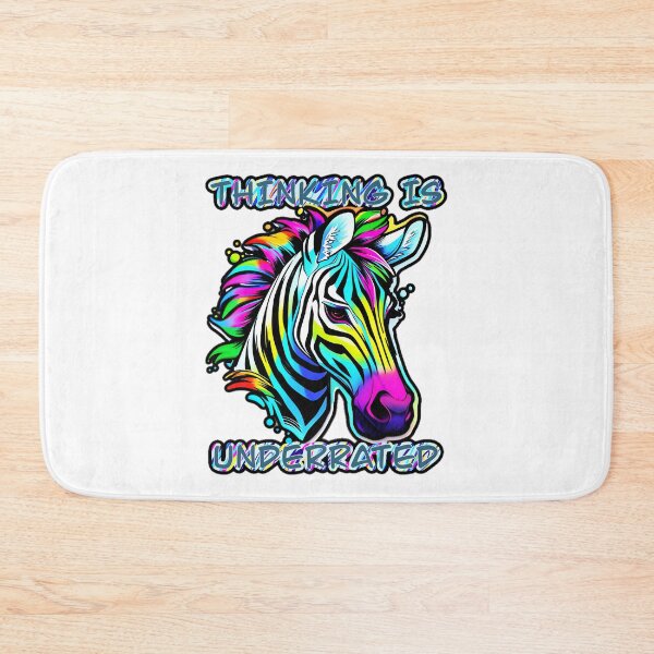 Item preview, Thinking Is Underrated Rainbow Zebra Black Outline Sticker and Shirt Design by Zeesdesign on Redbubble designed and sold by ZEESDESIGN.