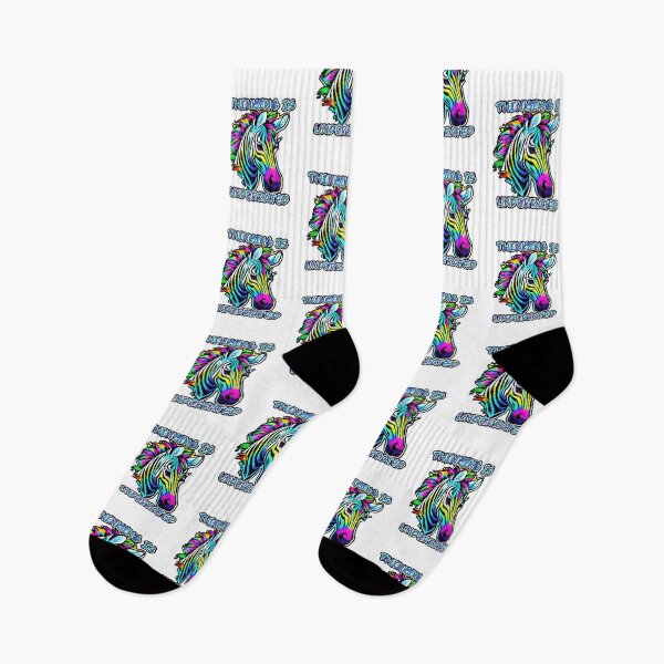 Item preview, Thinking Is Underrated Rainbow Zebra Black Outline Sticker and Shirt Design by Zeesdesign on Redbubble designed and sold by ZEESDESIGN.
