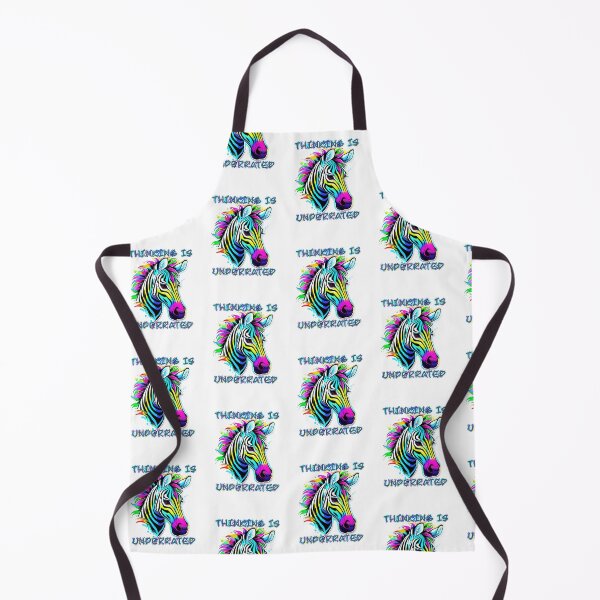 Item preview, Thinking Is Underrated Rainbow Zebra Sticker and Shirt Design by Zeesdesign on Redbubble designed and sold by ZEESDESIGN.