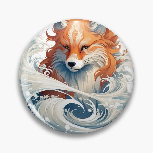 Item preview, Elemental Water Fox - Mystical Serenity designed and sold by ObjCrea123.