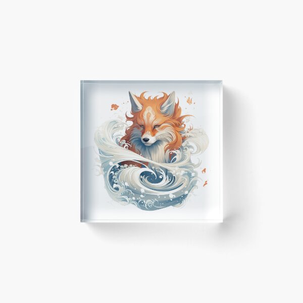 Item preview, Elemental Water Fox - Mystical Serenity designed and sold by ObjCrea123.