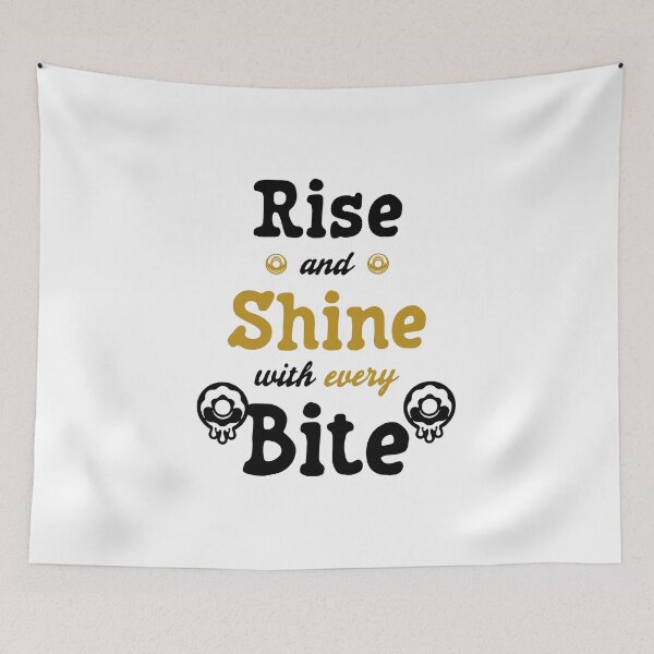 Item preview, Rise and Shine with Every Bite - Doughnut/Donut and Bakery/Pastry Lovers (Black and Yellow Design) designed and sold by Spiprinto.