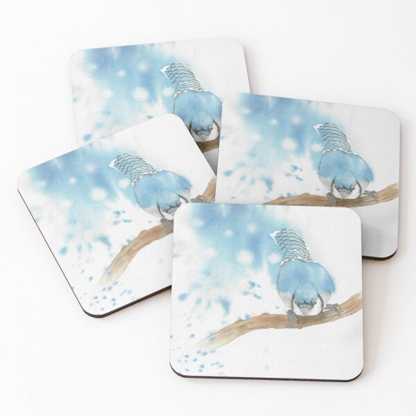Item preview, Blue jay bird watercolor portrait designed and sold by L'Atelier Oranjade.