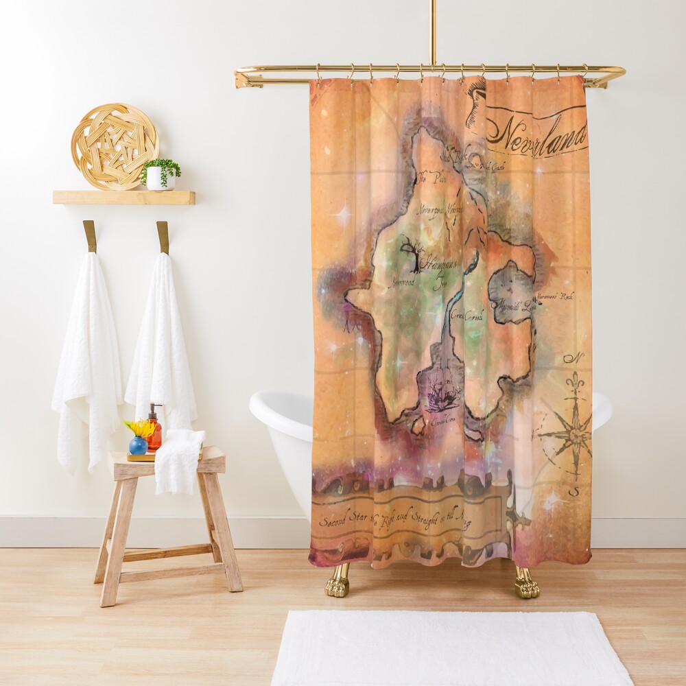 Neverland Map Shower Curtain