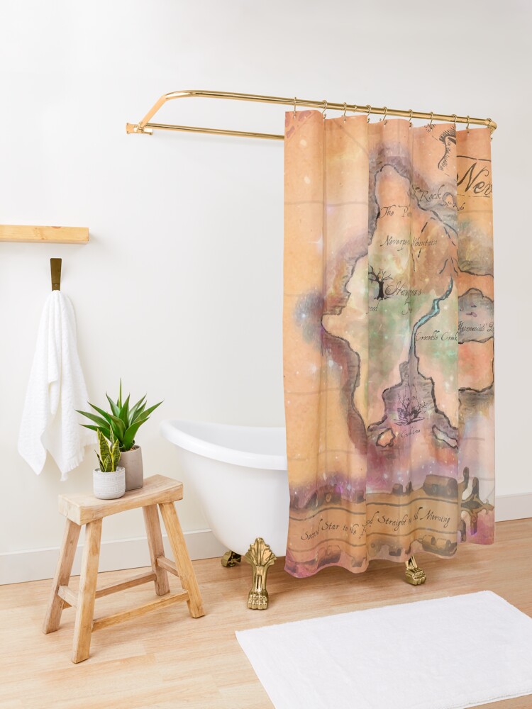 Alternate view of Neverland Map Shower Curtain