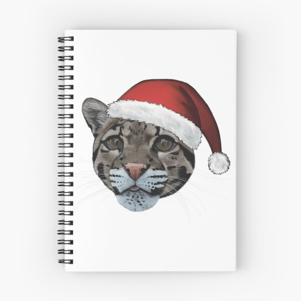 Item preview, Christmas Santa Hat Clouded Leopard designed and sold by dinnydaynaart.