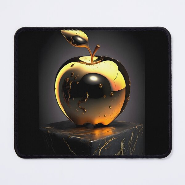 Item preview, "A golden-colored apple on a shiny black table,  designed and sold by AbominationShop.