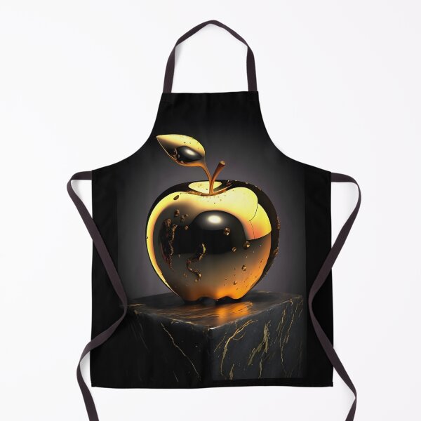 Item preview, "A golden-colored apple on a shiny black table, designed and sold by AbominationShop.