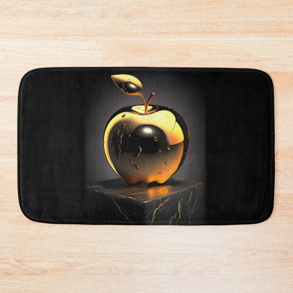 Item preview, "A golden-colored apple on a shiny black table,  designed and sold by AbominationShop.