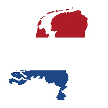 Artwork thumbnail, Netherlands Flag Map by RaccoolDesign