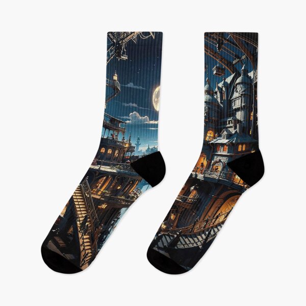 Item preview, Steampunk Cityscape Jigsaw Puzzles - Industrial Marvels on Redbubble designed and sold by PuzzleBoxDesign.