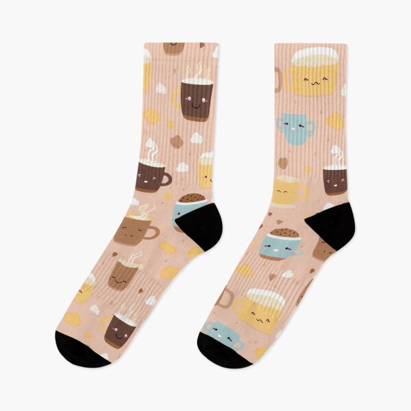 Item preview, Cartoon cup of hot coffee in seamless pattern and pastel. designed and sold by Whiteblueshop.
