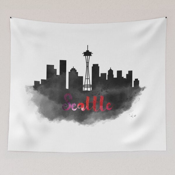 Item preview, seattle city skyline silhouette designed and sold by DeluxBee.