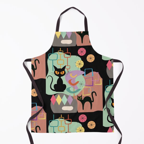 Item preview, 50s Style Cat Pattern Vintage Color Illustration Design designed and sold by EarthArtDesigns.