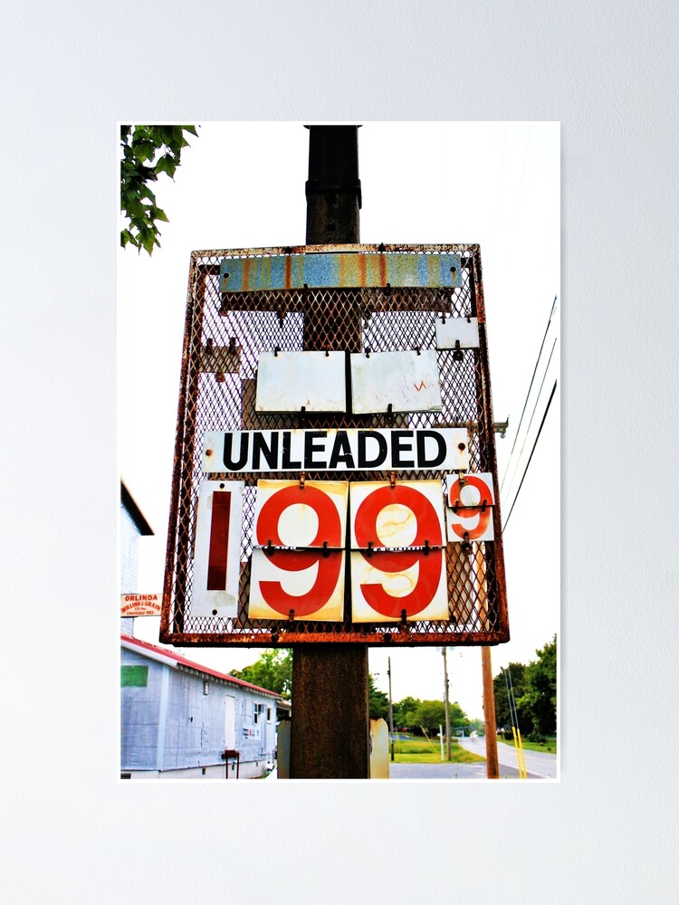 Vintage Gas Station Price Sign - Color | Poster