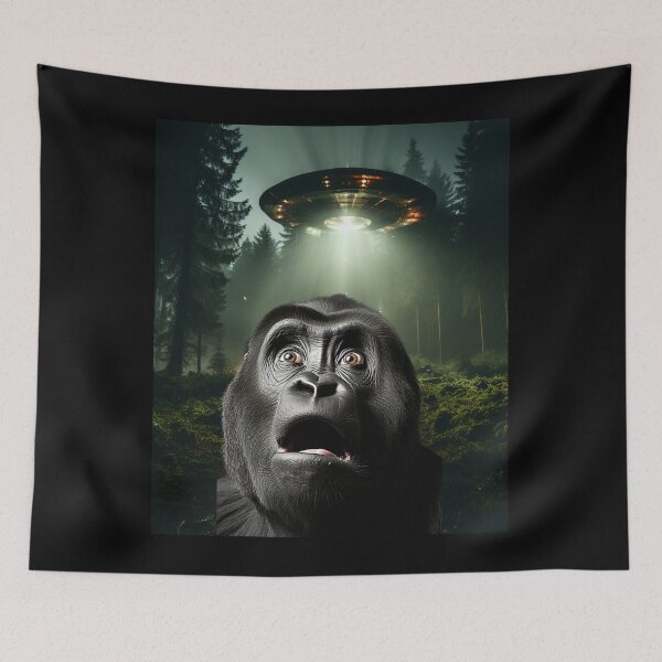Item preview, Gorilla Selfie with UFOs designed and sold by Master-Print.