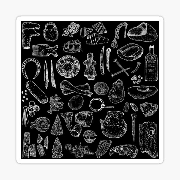 Vista previa del artículo con la obra « Artefactos arqueológicos dibujados a mano, al revés», diseñado y vendido por Duncan Bullock.