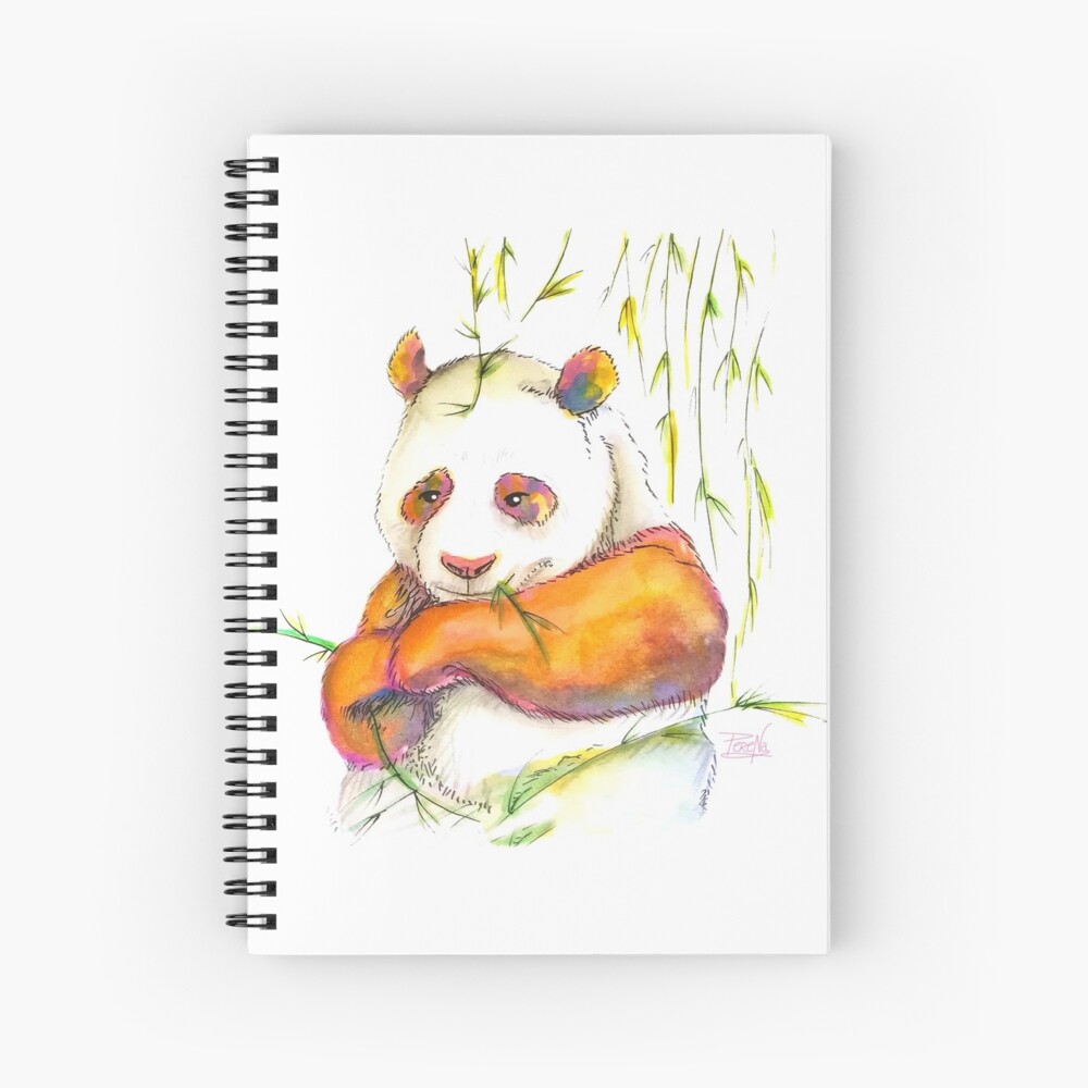 Cahier à spirale « Panda multicolor bambou»