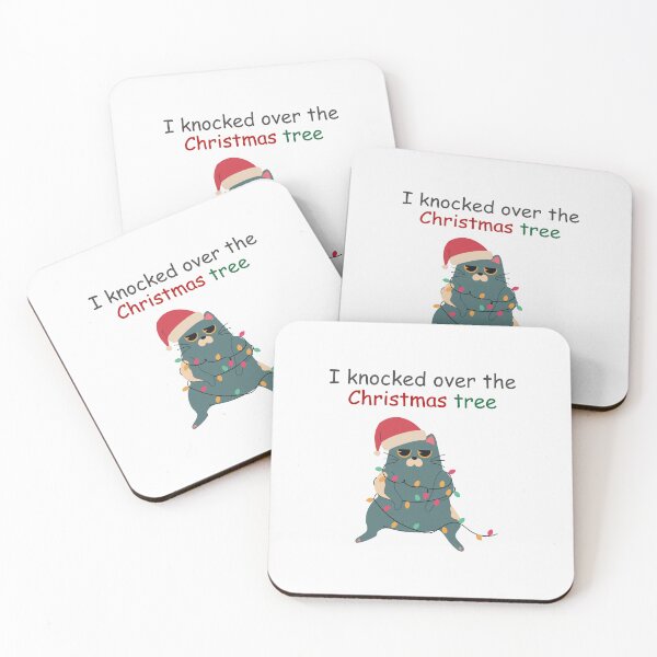 Item preview, Cat Christmas pun- I knocked over the Christmas tree designed and sold by PurpleWay.
