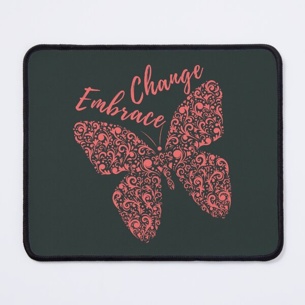 Item preview, Inspirational quote Embrace change pink butterfly designed and sold by yoshra.