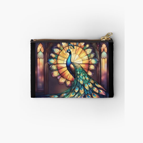 Item preview, colorful stained glass with animals, peacock designed and sold by GroonSpace.