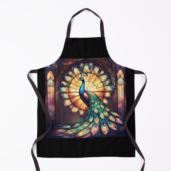 Item preview, colorful stained glass with animals, peacock designed and sold by GroonSpace.