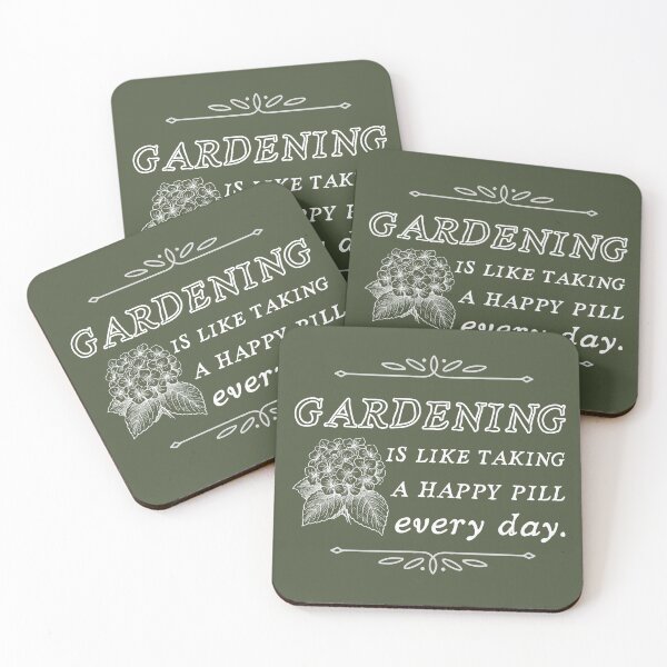 Item preview, Gardening is like taking a happy pill every day. designed and sold by Meandmyshop.