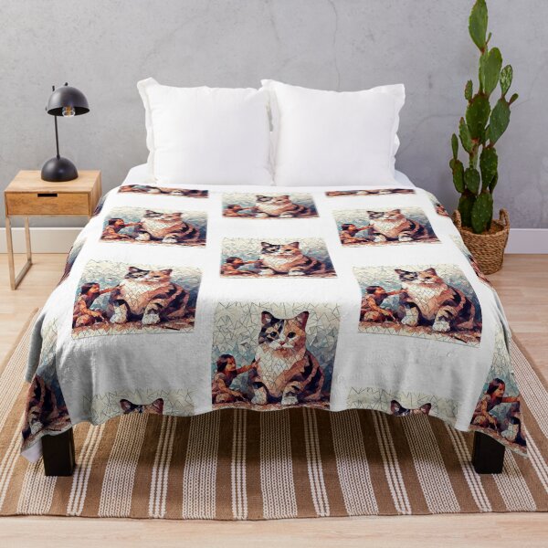 Item preview, abstract art of a cat and a girl, pencil painting of a bedroom designed and sold by albertotv250.