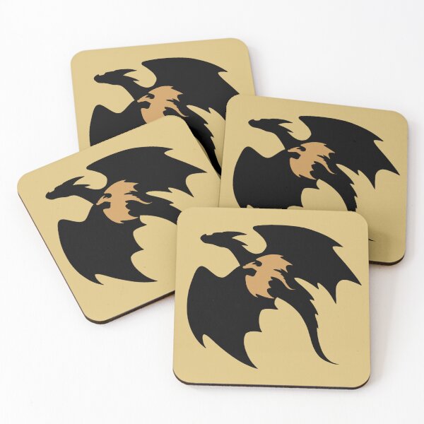 Item preview, Flying Black and Gold Dragon Silhouettes designed and sold by Lady-Lilac.