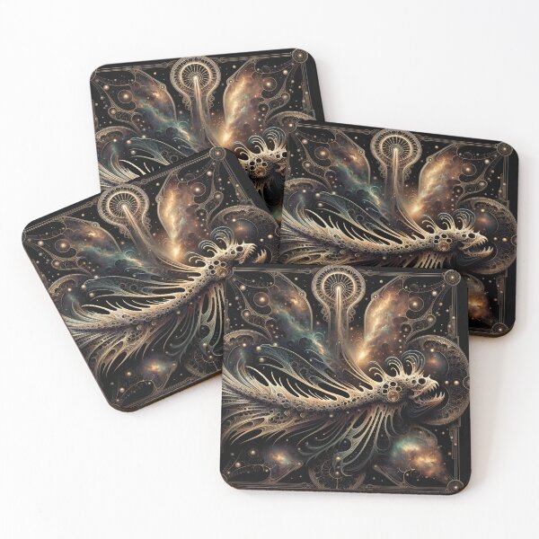 Item preview, Nebula Fossil Futuristic Surrealism in Art Nouveau designed and sold by ByDigitalDream.