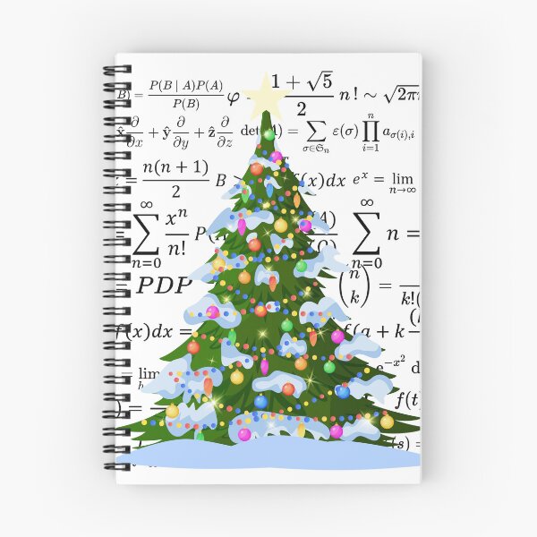 Aperçu de l'œuvre Sapin de Noël aux vibrations mathématiques, pour les amateurs de mathématiques et de sciences créée et vendue par NoetherSym.