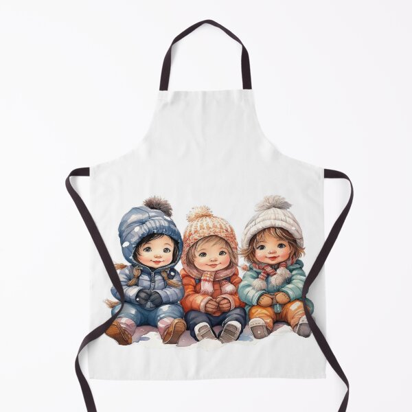Item preview, Adorable Winter Girls in the Snow designed and sold by ArtbyAiGallery.